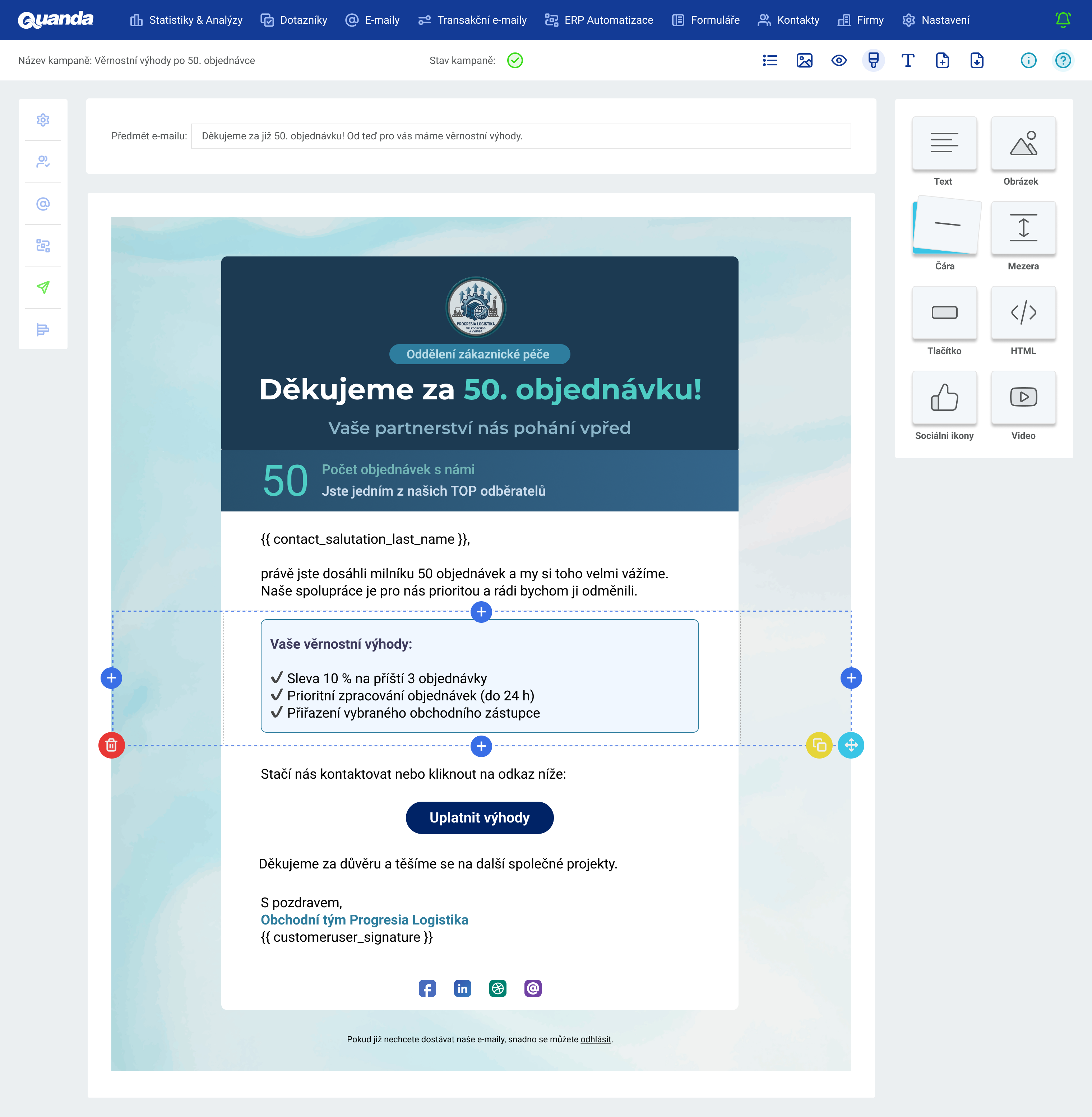 Quanda pre veľkoobchod a výrobu, silnejšie vzťahy s odberateľmi